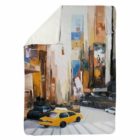 BEGIN HOME DECOR 60 x 80 in. New-York Early in the Morning-Sherpa Fleece Blanket 5545-6080-CI181